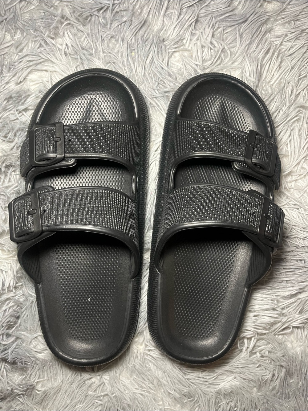 Women Black Cloud Slides